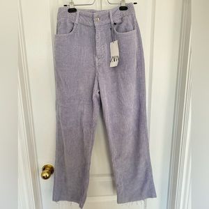 *NEW* ZARA Lavender Corduroy Pants NWT